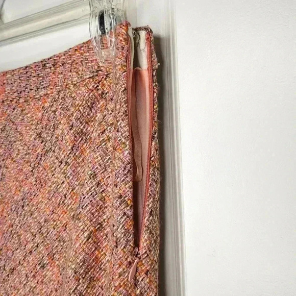 Gap Women's Peach Pastel Multicolored Wool Tweed Retro Skirt Flounce Hemline 8 - Picture 7 of 9